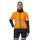 King Gee Women's Reflective Spliced Soft Shell Jacket (K45006) - AJP Industrial Supplies - K45006 - Orange/Navy - 6