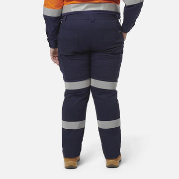 King Gee Women's Stretch Biomotion Reflective Work Pants (K43010) - AJP Industrial Supplies - K43010 - Navy - 12 - Curved