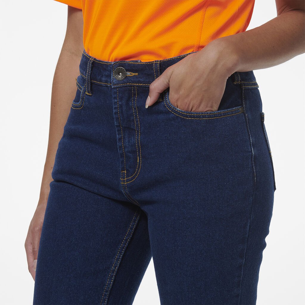 King Gee Women's Stretch Jean (K43019) - AJP Industrial Supplies - K43019 - Stonewash - 12 Curved