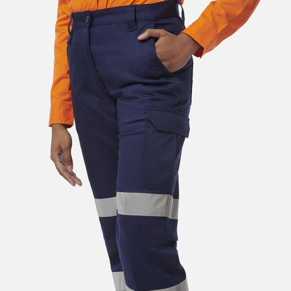 King Gee Women's Workcool Cargo Pant Taped (K43022) - AJP Industrial Supplies - K43022 - Navy - 10 - Curved