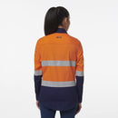 King Gee Women's Workcool Vented Closed Front Reflective Shirt (K44230) - AJP Industrial Supplies - K44230 - Orange/Navy - 6