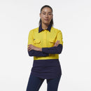 King Gee Women's Workcool Vented Closed Front Spliced Shirt (K44211) - AJP Industrial Supplies - K44211 - Orange/Navy - 6