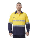 King Gee Workcool 2 Hi - Vis Reflective Closed Front Work Shirt (K54886) - AJP Industrial Supplies - K54886 - Yellow/Navy - 2XS