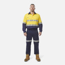 King Gee Workcool 2 Hi - Vis Reflective Closed Front Work Shirt (K54886) - AJP Industrial Supplies - K54886 - Orange/Navy - 2XS