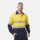 King Gee Workcool 2 Hi - Vis Reflective Closed Front Work Shirt (K54886) - AJP Industrial Supplies - K54886 - Orange/Navy - 2XS