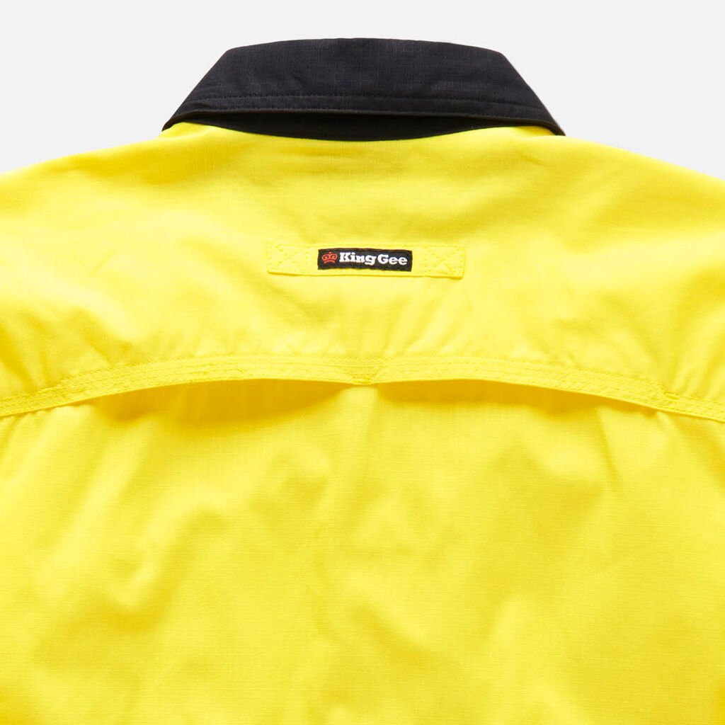 King Gee Workcool 2 Hi - Vis Reflective Two Tone Long Sleeve Work Shirt (K54880) - AJP Industrial Supplies - K54880 - Orange/Navy - 2XS