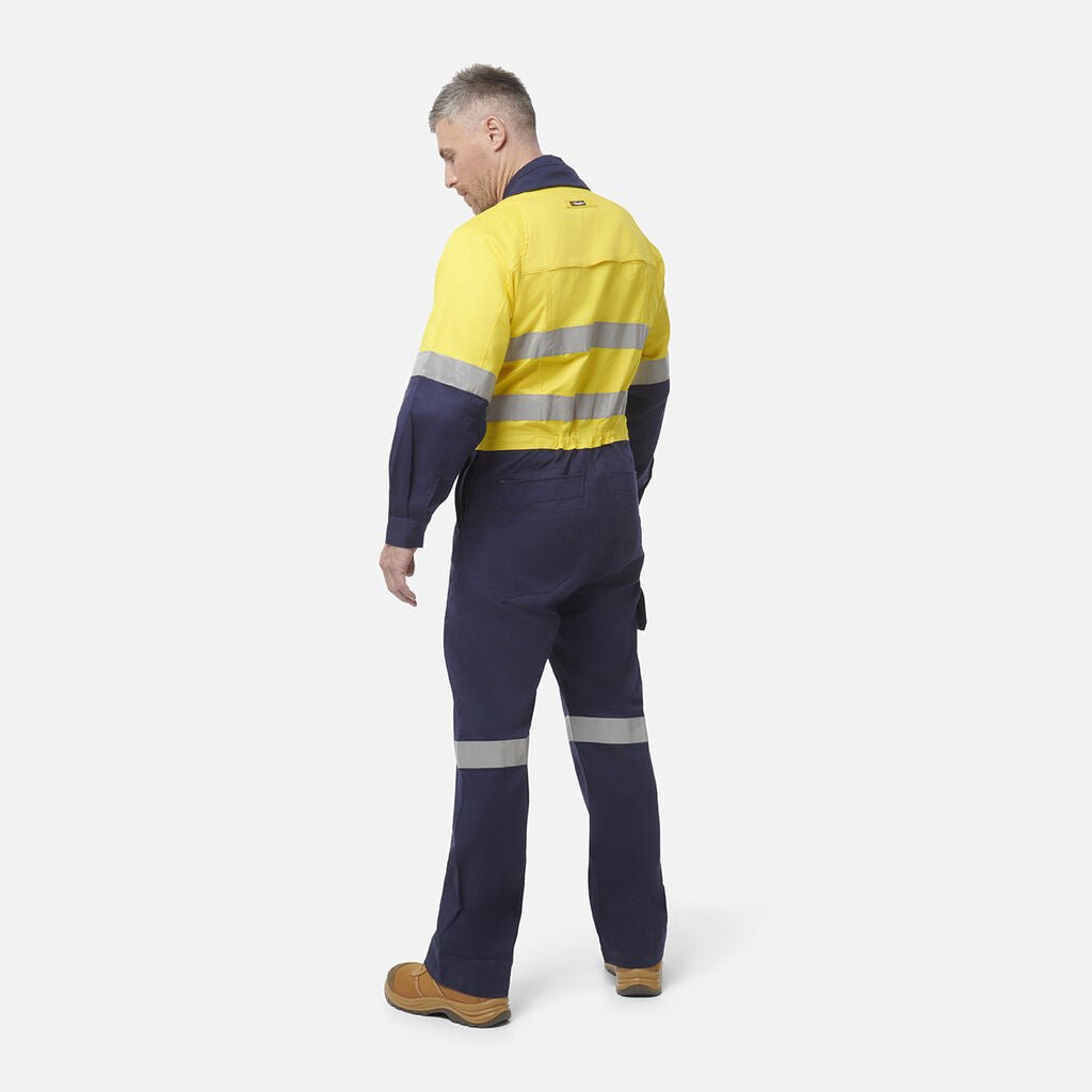 King Gee Workcool 2 Hi - Vis Reflective Two Tone Work Overalls (K51540) - AJP Industrial Supplies - K51540 - Orange/Navy - 67R