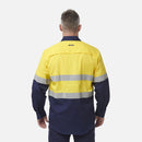 King Gee Workcool Vented Closed Front Spliced Shirt Taped Long Sleeve (K54914) - AJP Industrial Supplies - K54914 - Orange/Navy - 2XS