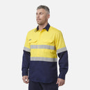King Gee Workcool Vented Spliced Shirt Taped Long Sleeve (K54913) - AJP Industrial Supplies - K54913 - Orange/Navy - 2XS