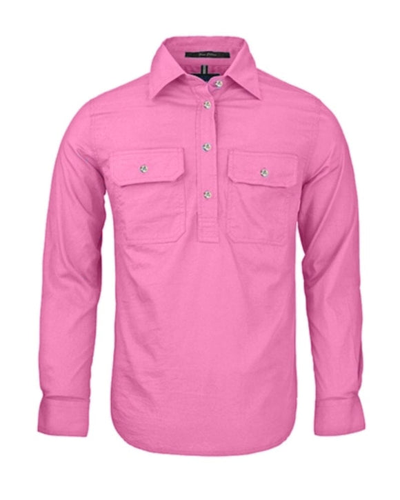 Ladies Closed Front Shirt LS - Blush - AJP Industrial Supplies - ritemate - rm300cf - blush - 6