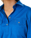 Ladies Closed Front Shirt LS - Cobalt Blue - AJP Industrial Supplies - Ritemate - RM300CF - Cobalt - Blue - 6