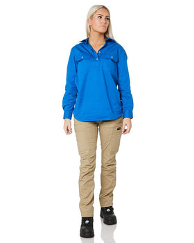 Ladies Closed Front Shirt LS - Cobalt Blue - AJP Industrial Supplies - Ritemate - RM300CF - Cobalt - Blue - 6