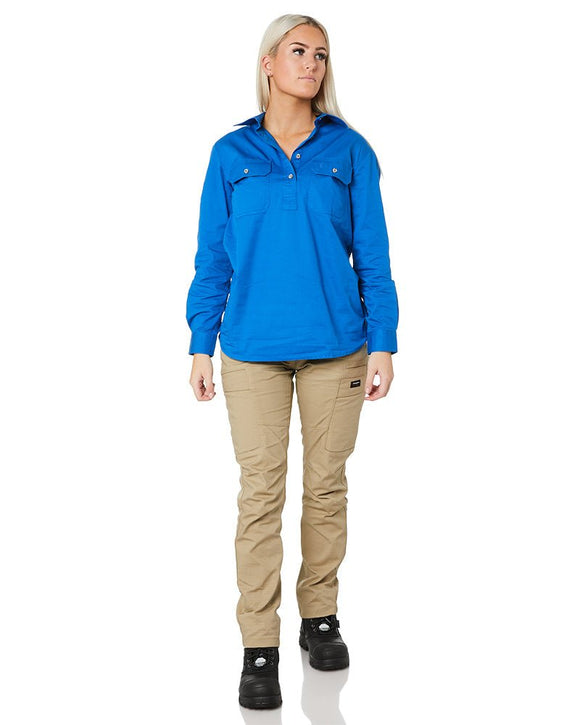 Ladies Closed Front Shirt LS - Cobalt Blue - AJP Industrial Supplies - Ritemate - RM300CF - Cobalt - Blue - 6