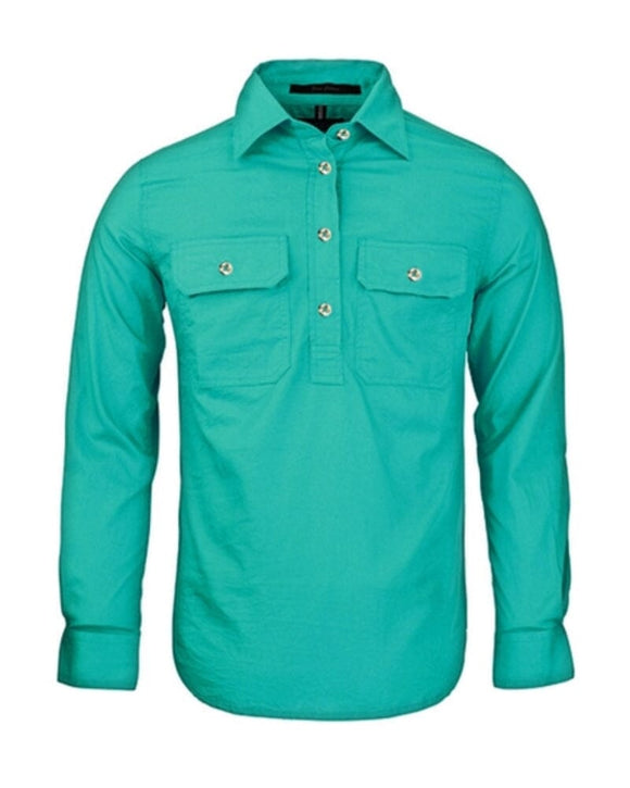 Ladies Closed Front Shirt LS - Jade - AJP Industrial Supplies - ritemate - rm300cf - jade - 6