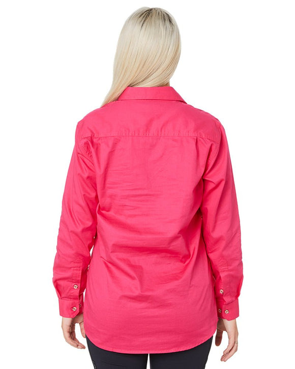 Ladies Closed Front Shirt LS - Pink - AJP Industrial Supplies - ritemate - rm300cf - pink - 6