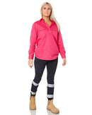 Ladies Closed Front Shirt LS - Pink - AJP Industrial Supplies - ritemate - rm300cf - pink - 6