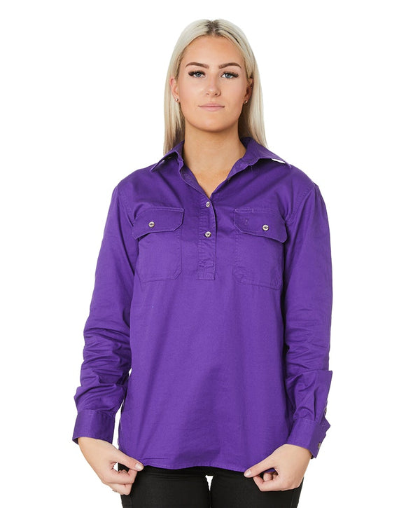 Ladies Closed Front Shirt LS - Purple - AJP Industrial Supplies - Ritemate - RM300CF - Purple - 6