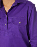 Ladies Closed Front Shirt LS - Purple - AJP Industrial Supplies - Ritemate - RM300CF - Purple - 6