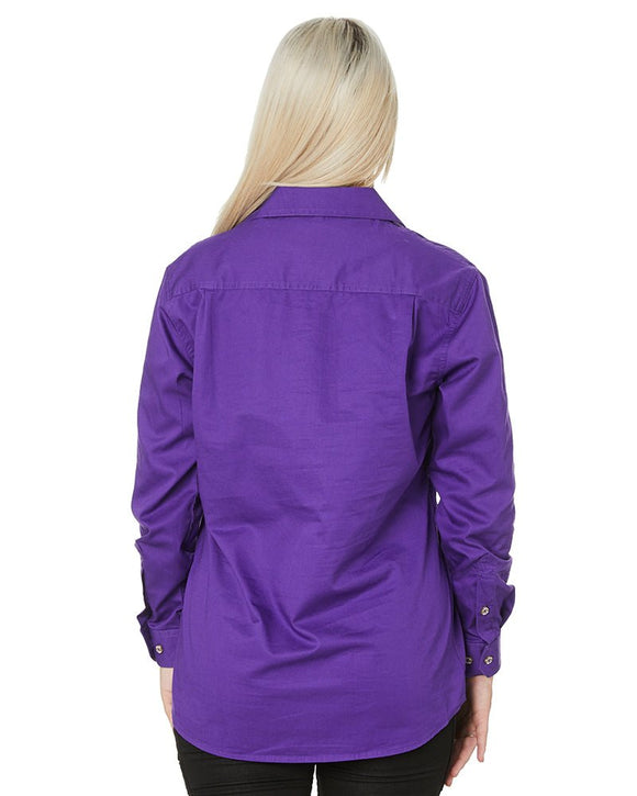 Ladies Closed Front Shirt LS - Purple - AJP Industrial Supplies - Ritemate - RM300CF - Purple - 6
