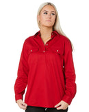 Ladies Closed Front Shirt LS - Red - AJP Industrial Supplies - ritemate - rm300cf - red - 6