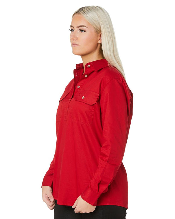 Ladies Closed Front Shirt LS - Red - AJP Industrial Supplies - ritemate - rm300cf - red - 6