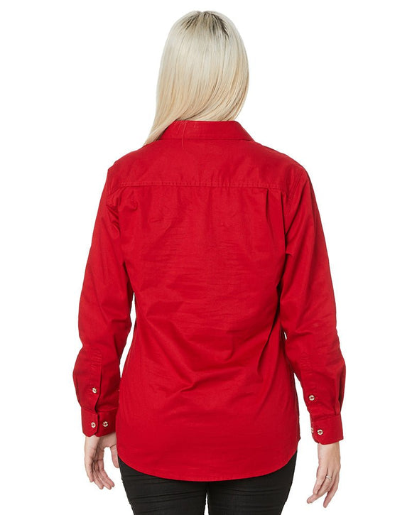 Ladies Closed Front Shirt LS - Red - AJP Industrial Supplies - ritemate - rm300cf - red - 6