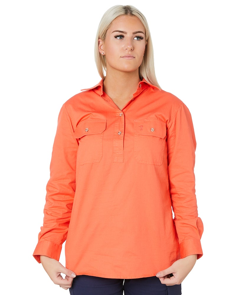 Ladies Closed Front Shirt LS - Watermelon - AJP Industrial Supplies - ritemate - rm300cf - watermelon - 6