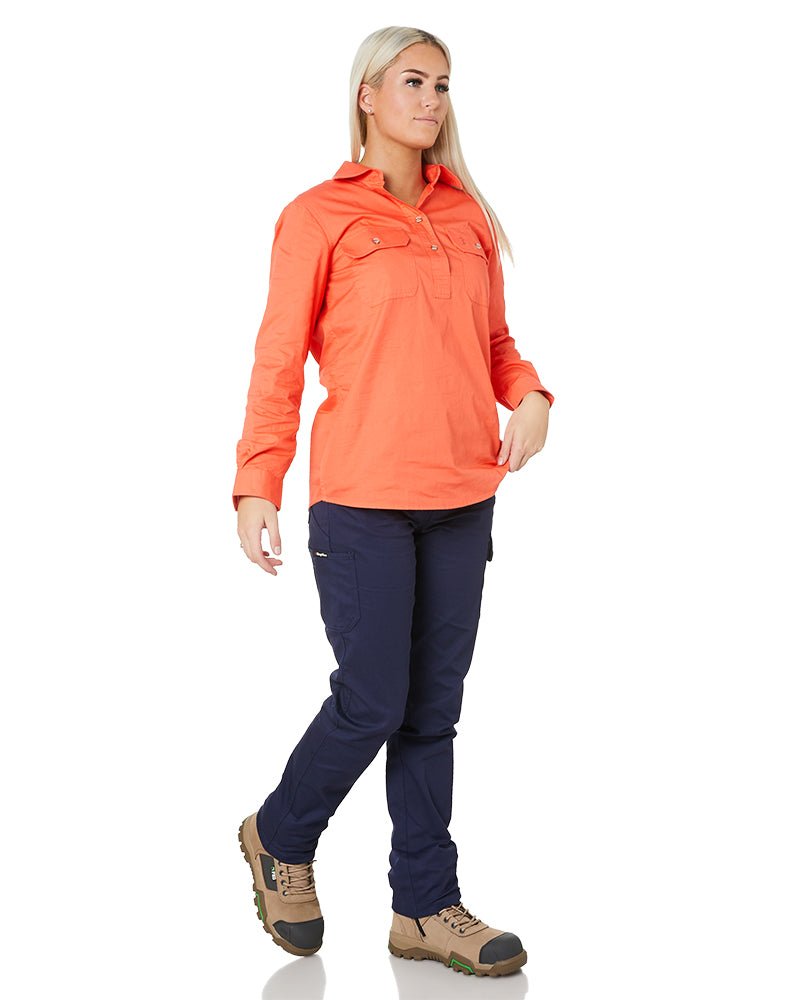 Ladies Closed Front Shirt LS - Watermelon - AJP Industrial Supplies - ritemate - rm300cf - watermelon - 6