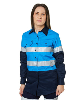 Ladies Hi Vis Lightweight LS Shirt - Blue/Navy - AJP Industrial Supplies - ritemate - rm208v2r - bn - 8