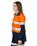 Ladies Hi Vis Lightweight LS Shirt - Orange/Navy - AJP Industrial Supplies - ritemate - rm208v2r - on - 6