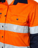 Ladies Hi Vis Lightweight LS Shirt - Orange/Navy - AJP Industrial Supplies - ritemate - rm208v2r - on - 6