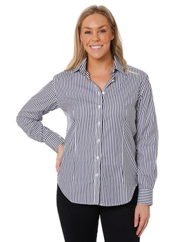 Ladies LS Shirt - Navy/White - AJP Industrial Supplies - ritemate - rmpc013 - nw - 6