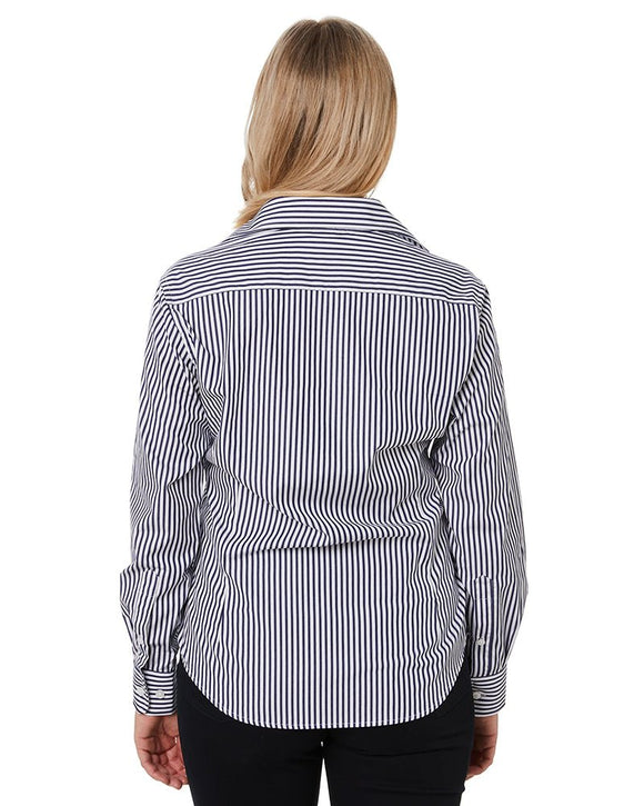 Ladies LS Shirt - Navy/White - AJP Industrial Supplies - ritemate - rmpc013 - nw - 6