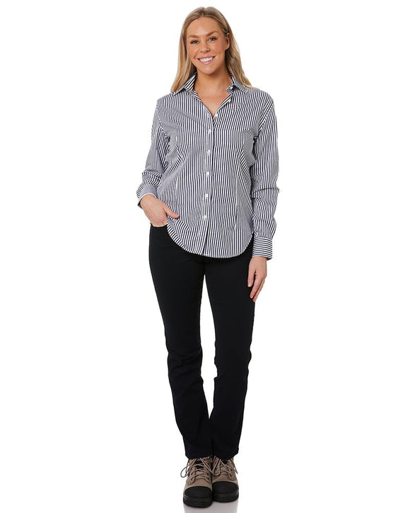 Ladies LS Shirt - Navy/White - AJP Industrial Supplies - ritemate - rmpc013 - nw - 6