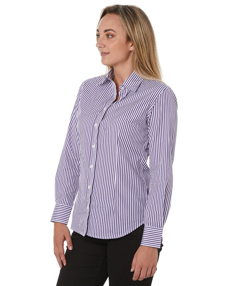 Ladies LS Shirt - Purple/White - AJP Industrial Supplies - ritemate - rmpc013 - puw - 6