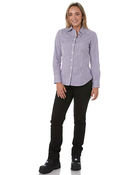 Ladies LS Shirt - Purple/White - AJP Industrial Supplies - ritemate - rmpc013 - puw - 6
