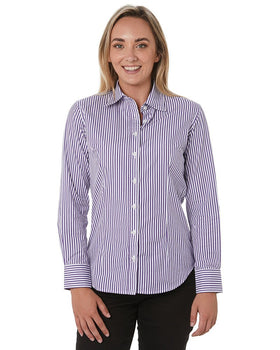 Ladies LS Shirt - Purple/White - AJP Industrial Supplies - ritemate - rmpc013 - puw - 6