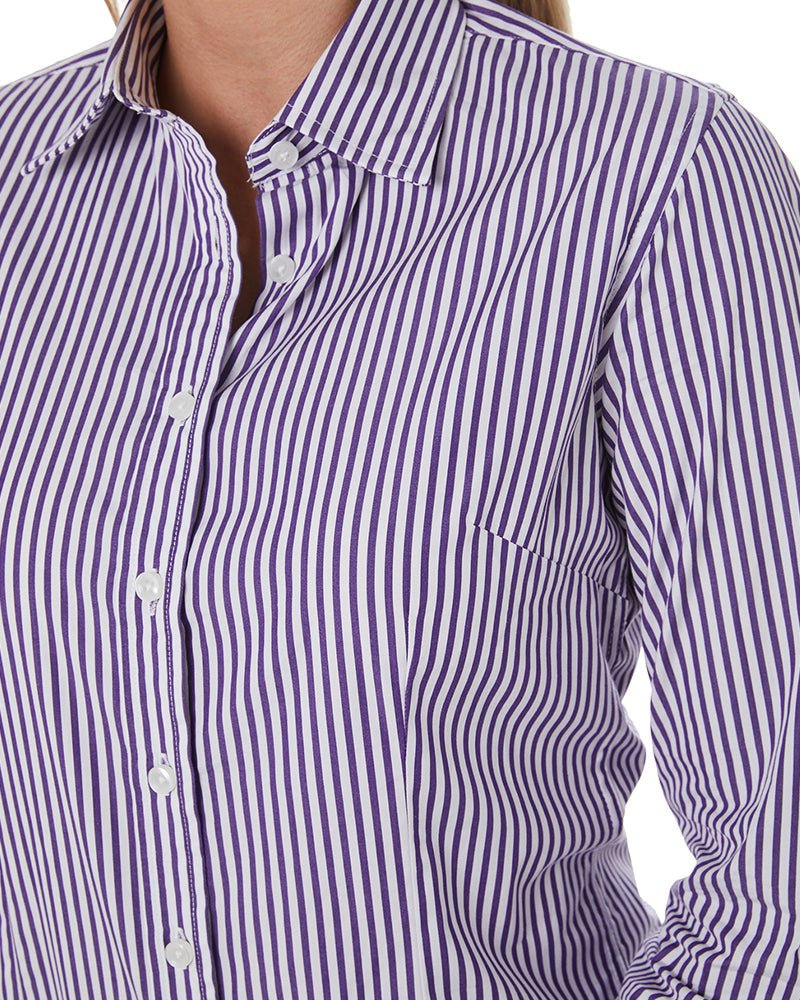 Ladies LS Shirt - Purple/White - AJP Industrial Supplies - ritemate - rmpc013 - puw - 6