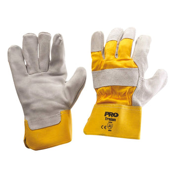 LEATHER GLOVE - YELLOW/GREY - 940GY - AJP Industrial Supplies - 940GY