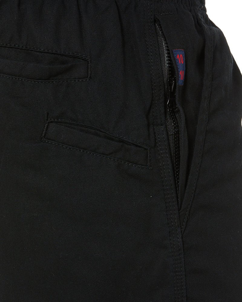 Light Weight Elastic Waist Utility Short - Black - AJP Industrial Supplies - ritemate - rm1010 - blk - xs