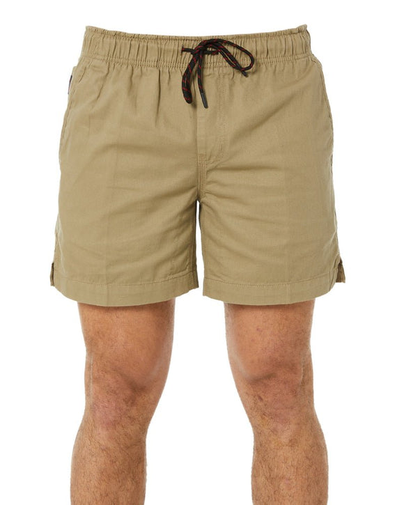 Light Weight Elastic Waist Utility Short - Khaki - AJP Industrial Supplies - ritemate - rm1010 - kha - xs