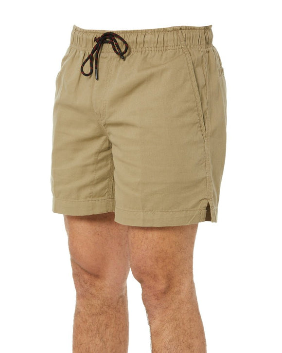 Light Weight Elastic Waist Utility Short - Khaki - AJP Industrial Supplies - ritemate - rm1010 - kha - xs