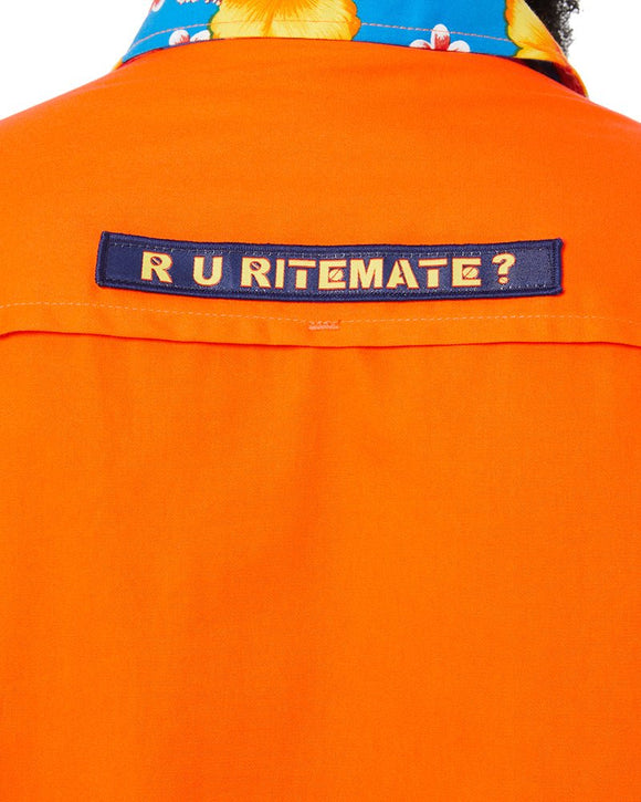 Light Weight Open Front LS Vented Two Tone Shirt - Orange/Hibiscus - AJP Industrial Supplies - *ritemate - rmru02 - oh - 3xs