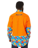 Light Weight Open Front LS Vented Two Tone Shirt - Orange/Hibiscus - AJP Industrial Supplies - *ritemate - rmru02 - oh - 3xs