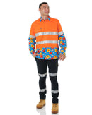 Light Weight Open Front LS Vented Two Tone Taped Shirt - Orange/Hibiscus - AJP Industrial Supplies - *ritemate - rmru02r - oh - 3xs