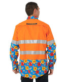 Light Weight Open Front LS Vented Two Tone Taped Shirt - Orange/Hibiscus - AJP Industrial Supplies - *ritemate - rmru02r - oh - 3xs