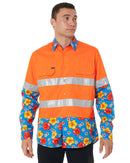 Light Weight Open Front LS Vented Two Tone Taped Shirt - Orange/Hibiscus - AJP Industrial Supplies - *ritemate - rmru02r - oh - 3xs