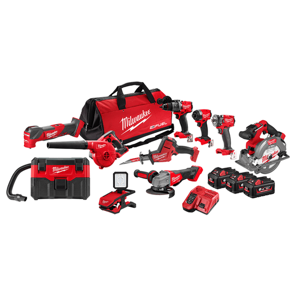 Milwaukee M18 FUEL 10 PIECE POWER PACK 10C4 KIT - Tools - AJP Industrial Supplies - M18FPP10C4603B