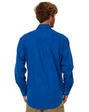 Open Front Cotton Twill LS Shirt - Cobalt - AJP Industrial Supplies - pilbara - rm500bt - cobalt - s