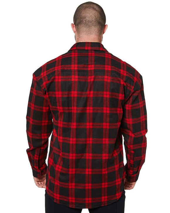 Open Front Flannelette Shirt - Black/Red - AJP Industrial Supplies - ritemate - rm123sof - blk - red - xs